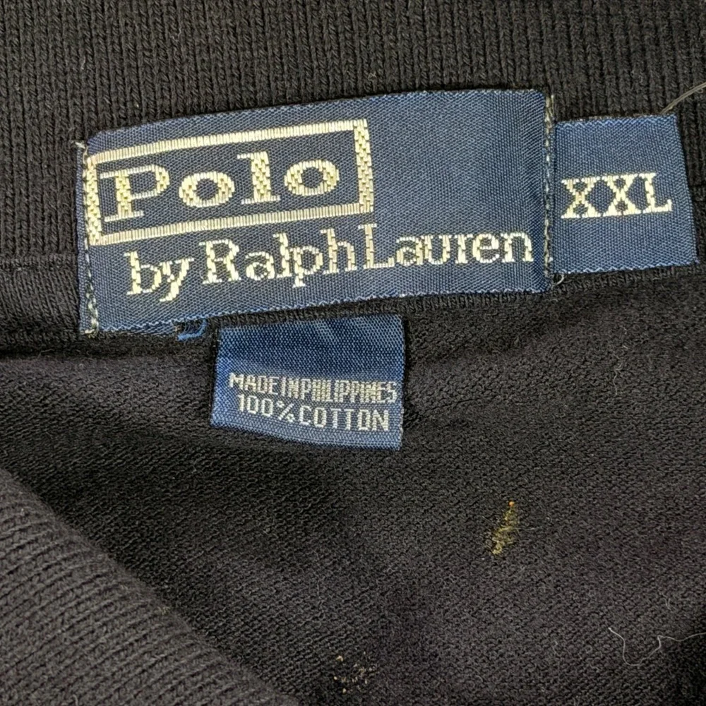 Polo Ralph Lauren Polo Shirt Mens XXL Navy Big Pony Long Sleeve Cotton 4 Patch